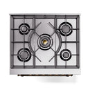 ILVE Nostalgie II 30-Inch Freestanding Natural Gas Dual Fuel Range in Antique White with Bronze Trim (UP30NMPAWB)