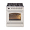 ILVE Nostalgie II 30-Inch Freestanding Natural Gas Dual Fuel Range in Antique White with Chrome Trim (UP30NMPAWC)