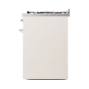 ILVE Nostalgie II 30-Inch Freestanding Natural Gas Dual Fuel Range in Antique White with Chrome Trim (UP30NMPAWC)