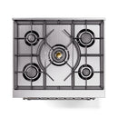 ILVE Nostalgie II 30-Inch Freestanding Natural Gas Dual Fuel Range in Antique White with Chrome Trim (UP30NMPAWC)