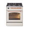 ILVE Nostalgie II 30-Inch Dual Fuel Freestanding Range in Antique White with Copper Trim (UP30NMPAWP)