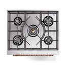 ILVE Nostalgie II 30-Inch Dual Fuel Freestanding Range in Antique White with Copper Trim (UP30NMPAWPLP)