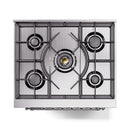 ILVE Nostalgie II 30-Inch Dual Fuel Freestanding Range in Glossy Black with Chrome Trim (UP30NMPBKC)