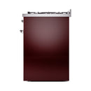 ILVE Nostalgie II 30-Inch Freestanding Natural Gas Dual Fuel Range in Burgundy with Chrome Trim (UP30NMPBUC)