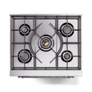 ILVE Nostalgie II 30-Inch Freestanding Natural Gas Dual Fuel Range in Burgundy with Chrome Trim (UP30NMPBUC)