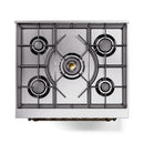 ILVE Nostalgie II 30-Inch Freestanding Natural Gas Dual Fuel Range in Emerald Green with Bronze Trim (UP30NMPEGB)