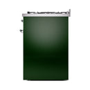 ILVE Nostalgie II 30-Inch Dual Fuel Freestanding Range in Emerald Green with Chrome Trim (UP30NMPEGC)