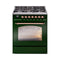 ILVE Nostalgie II 30-Inch Freestanding Natural Gas Dual Fuel Range in Emerald Green with Copper Trim (UP30NMPEGP)