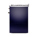 ILVE Nostalgie II 30-Inch Freestanding Natural Gas Dual Fuel Range in Midnight Blue with Bronze Trim (UP30NMPMBB)