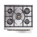 ILVE Nostalgie II 30-Inch Freestanding Natural Gas Dual Fuel Range in Midnight Blue with Bronze Trim (UP30NMPMBB)