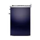 ILVE Nostalgie II 30-Inch Freestanding Natural Gas Dual Fuel Range in Midnight Blue with Chrome Trim (UP30NMPMBC)