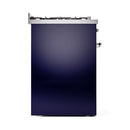 ILVE Nostalgie II 30-Inch Freestanding Natural Gas Dual Fuel Range in Midnight Blue with Chrome Trim (UP30NMPMBC)
