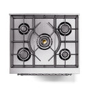 ILVE Nostalgie II 30-Inch Freestanding Natural Gas Dual Fuel Range in Midnight Blue with Chrome Trim (UP30NMPMBC)
