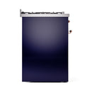 ILVE Nostalgie II 30-Inch Dual Fuel Freestanding Range in Midnight Blue with Copper Trim (UP30NMPMBP)