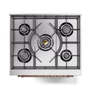 ILVE Nostalgie II 30-Inch Dual Fuel Freestanding Range in Midnight Blue with Copper Trim (UP30NMPMBP)