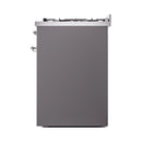 ILVE Nostalgie II 30-Inch Freestanding Natural Gas Dual Fuel Range in Matte Graphite with Chrome Trim (UP30NMPMGC)