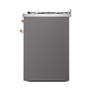 ILVE Nostalgie II 30-Inch Freestanding Natural Gas Dual Fuel Range in Matte Graphite with Copper Trim (UP30NMPMGP)
