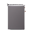 ILVE Nostalgie II 30-Inch Dual Fuel Freestanding Range in Matte Graphite with Copper Trim (UP30NMPMGP)