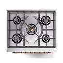 ILVE Nostalgie II 30-Inch Freestanding Natural Gas Dual Fuel Range in Matte Graphite with Copper Trim (UP30NMPMGP)