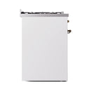 ILVE Nostalgie II 30-Inch Freestanding Natural Gas Dual Fuel Range in White with Bronze Trim (UP30NMPWHB)