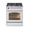 ILVE Nostalgie II 30-Inch Freestanding Natural Gas Dual Fuel Range in White with Chrome Trim (UP30NMPWHC)