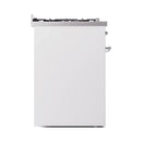 ILVE Nostalgie II 30-Inch Freestanding Natural Gas Dual Fuel Range in White with Chrome Trim (UP30NMPWHC)