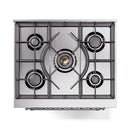 ILVE Nostalgie II 30-Inch Freestanding Natural Gas Dual Fuel Range in White with Chrome Trim (UP30NMPWHC)