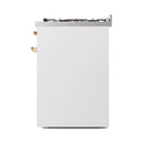 ILVE Nostalgie II 30-Inch Freestanding Natural Gas Dual Fuel Range in White with Brass Trim (UP30NMPWHG)