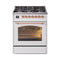 ILVE Nostalgie II 30-Inch Dual Fuel Freestanding Range in White with Copper Trim (UP30NMPWHP)