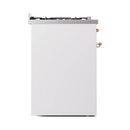 ILVE Nostalgie II 30-Inch Freestanding Natural Gas Dual Fuel Range in White with Copper Trim (UP30NMPWHP)
