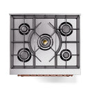 ILVE Nostalgie II 30-Inch Freestanding Natural Gas Dual Fuel Range in White with Copper Trim (UP30NMPWHP)