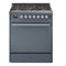 ILVE Professional Plus II 30-Inch Propane Gas Dual Fuel Range with Solid Door in Blue Grey (UP30QMPBGLP)