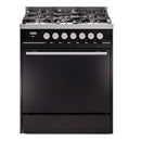 ILVE Professional Plus II 30-Inch Dual Fuel Range with Solid Door in Glossy Black (UP30QMPBK)