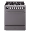 ILVE Professional Plus II 30-Inch Natural Gas Dual Fuel Range with Solid Door in Matte Graphite (UP30QMPMG)