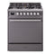 ILVE Professional Plus II 30-Inch Natural Gas Dual Fuel Range with Solid Door in Matte Graphite (UP30QMPMG)