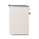 ILVE Nostalgie II 30-Inch Propane Gas Dual Fuel Range with Solid Door in Antique White and Bronze Trim (UP30QNMPAWBLP)