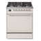 ILVE Nostalgie II 30-Inch Natural Gas Dual Fuel Range with Solid Door in Antique White with Chrome Trim (UP30QNMPAWC)