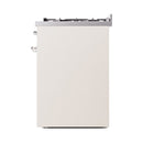 ILVE Nostalgie II 30-Inch Dual Fuel Range with Solid Door in Antique White with Chrome Trim (UP30QNMPAWC)