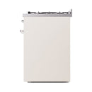 ILVE Nostalgie II 30-Inch Natural Gas Dual Fuel Range with Solid Door in Antique White with Chrome Trim (UP30QNMPAWC)