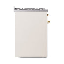 ILVE Nostalgie II 30-Inch Propane Gas Dual Fuel Range with Solid Door in Antique White with Brass Trim (UP30QNMPAWGLP)