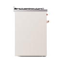 ILVE Nostalgie II 30-Inch Natural Gas Dual Fuel Range with Solid Door in Antique White with Copper Trim (UP30QNMPAWP)