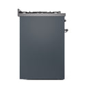 ILVE Nostalgie II 30-Inch Natural Gas Dual Fuel Range with Solid Door in Blue Grey with Bronze Trim (UP30QNMPBGB)