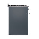 ILVE Nostalgie II 30-Inch Propane Gas Dual Fuel Range with Solid Door in Blue Grey with Bronze Trim (UP30QNMPBGBLP)