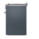 ILVE Nostalgie II 30-Inch Natural Gas Dual Fuel Range with Solid Door in Blue Grey with Bronze Trim (UP30QNMPBGB)