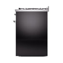 ILVE Nostalgie II 30-Inch Propane Gas Dual Fuel Range with Solid Door in Glossy Black with Chrome Trim (UP30QNMPBKCLP)