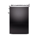ILVE Nostalgie II 30-Inch Natural Gas Dual Fuel Range with Solid Door in Glossy Black with Chrome Trim (UP30QNMPBKC)