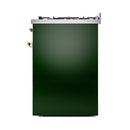 ILVE Nostalgie II 30-Inch Dual Fuel Range with Solid Door in Emerald Green with Copper Trim (UP30QNMPEGP)