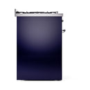 ILVE Nostalgie II 30-Inch Natural Gas Dual Fuel Range with Solid Door in Midnight Blue with Chrome Trim (UP30QNMPMBC)