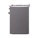 ILVE Nostalgie II 30-Inch Natural Gas Dual Fuel Range with Solid Door in Matte Graphite with Bronze Trim (UP30QNMPMGB)