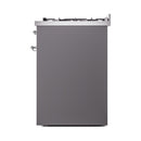 ILVE Nostalgie II 30-Inch Dual Fuel Range with Solid Door in Matte Graphite with Chrome Trim (UP30QNMPMGC)